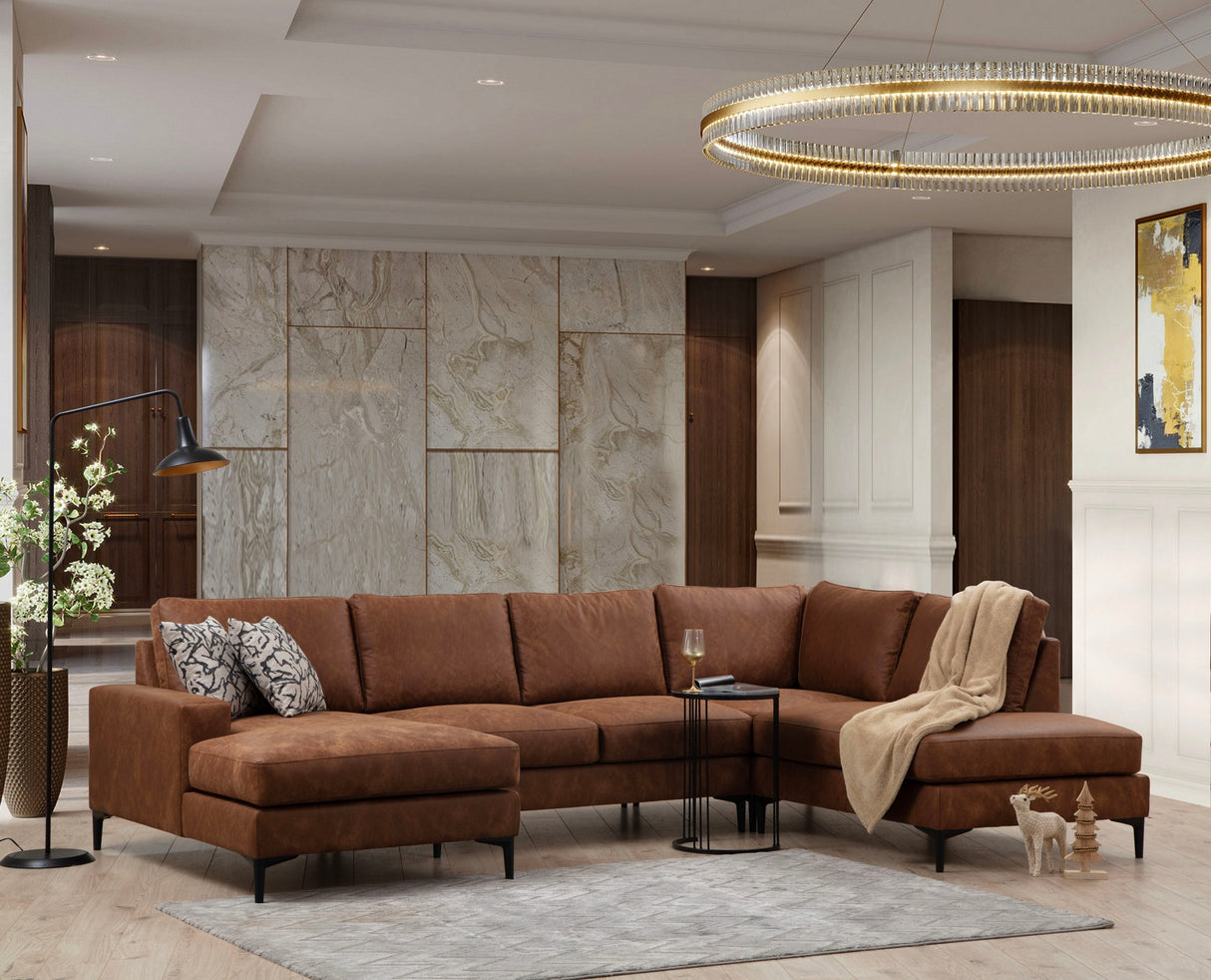 U Hoekbank Rechts Porto Camel