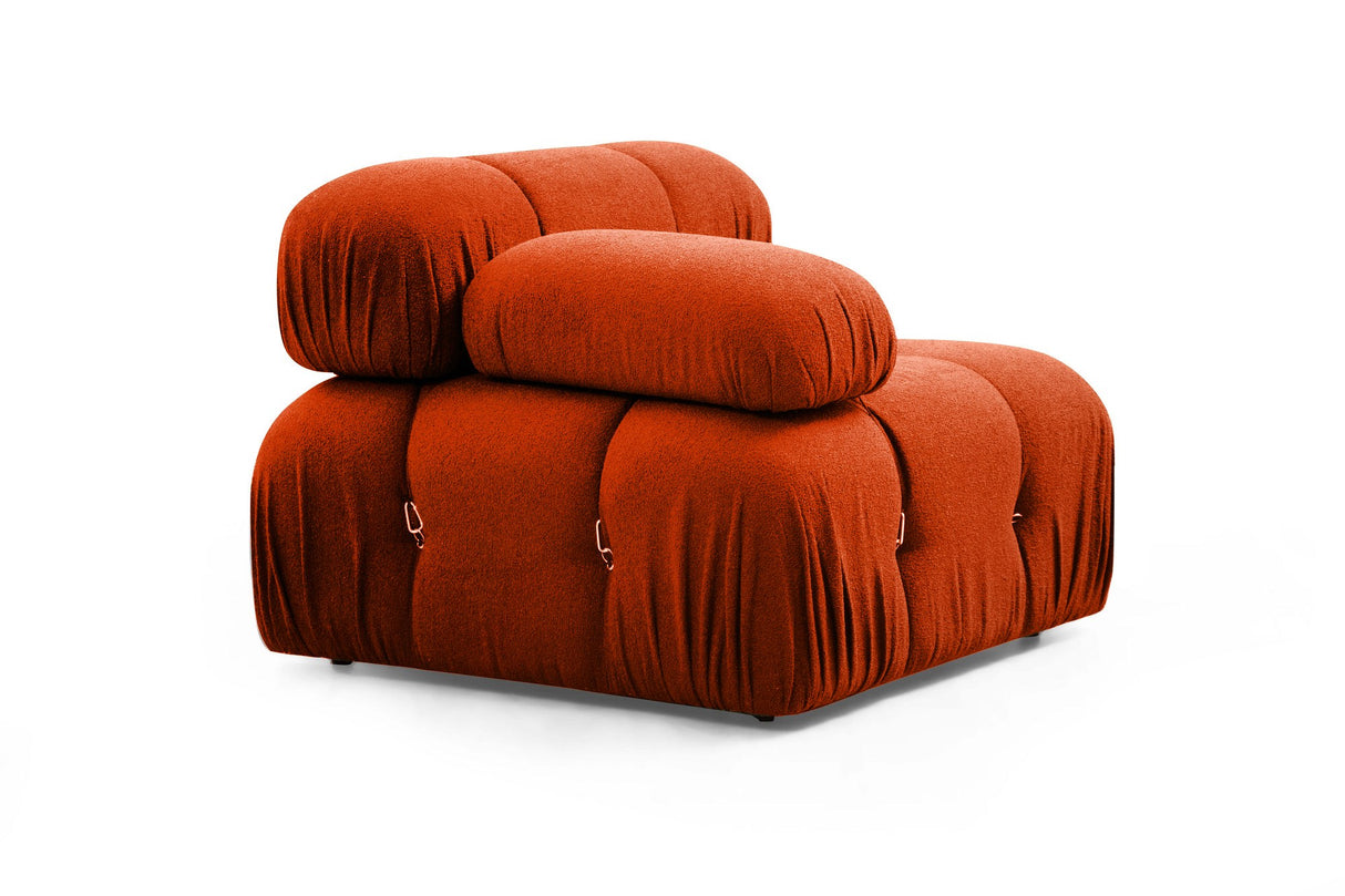 Canapé d'angle modulaire XXL Bubble avec pouf - orange rouge