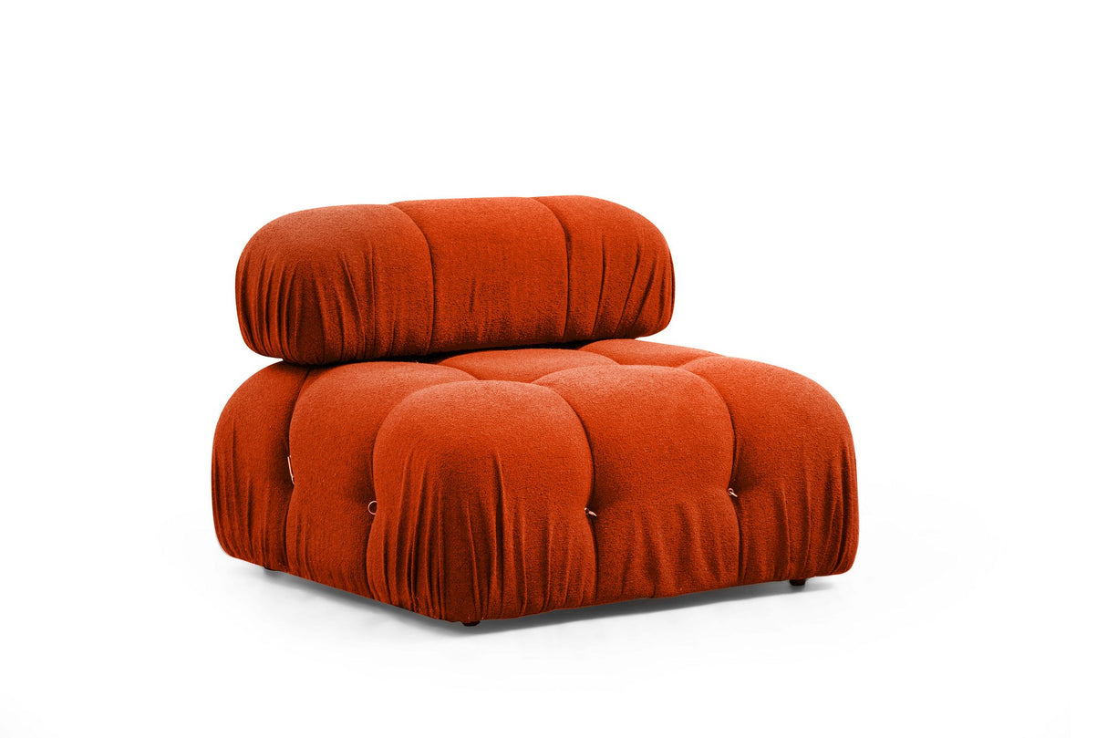 Canapé d'angle modulaire XXL Bubble avec pouf - orange rouge
