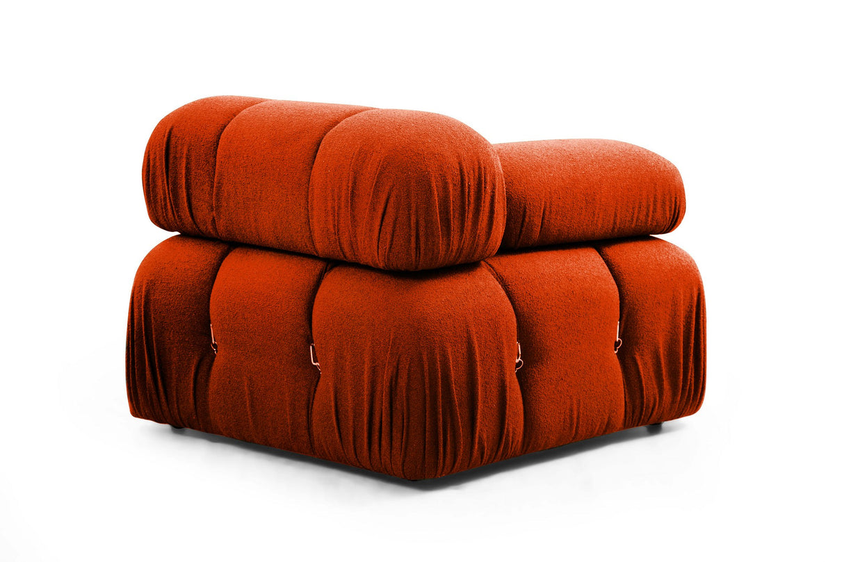 Canapé d'angle modulaire XXL Bubble avec pouf - orange rouge