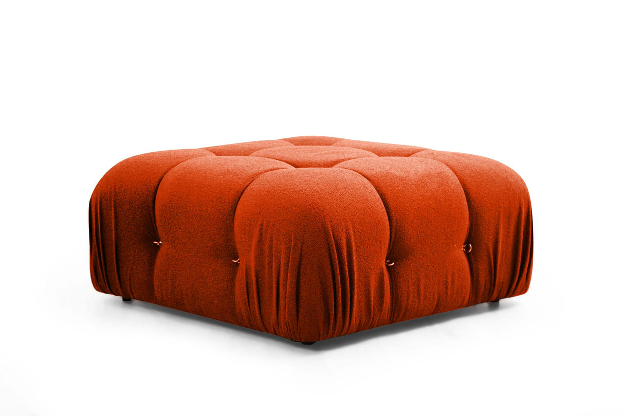 Canapé d'angle modulaire XXL Bubble avec pouf - orange rouge