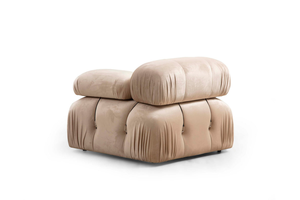 Modulaire XXL hoekbank Bubble met hocker - velvet beige