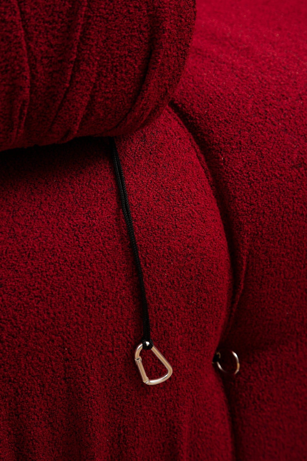 Canapé d'angle modulaire XXL Bubble avec pouf - velours rouge