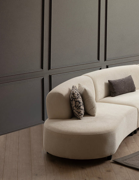 Canapé d'angle en tissu beige tacheté, organique Pars - XXXL 300 cm