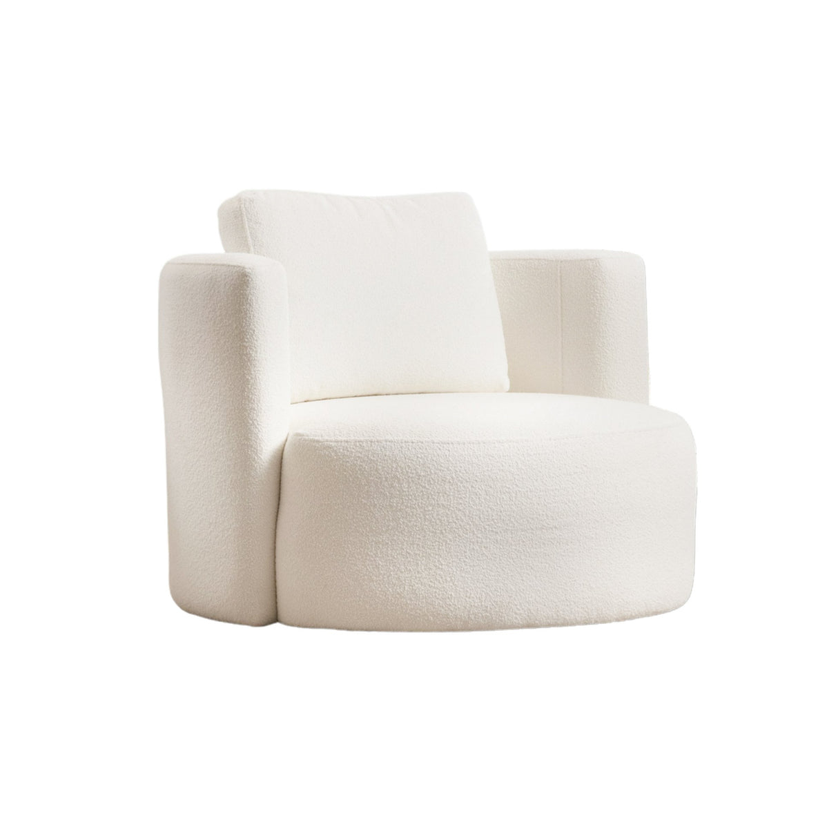 Fauteuils - Ronde fauteuil crème bouclé Fern - Dimehouse