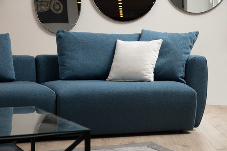 Hoekbank Links Maya Blauw XL - Met Middentafel