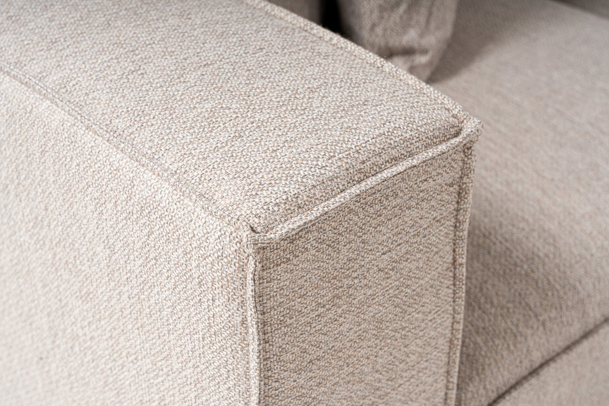 Modulaire XXL hoekbank beige linnen 430 cm breed Sora - rechts