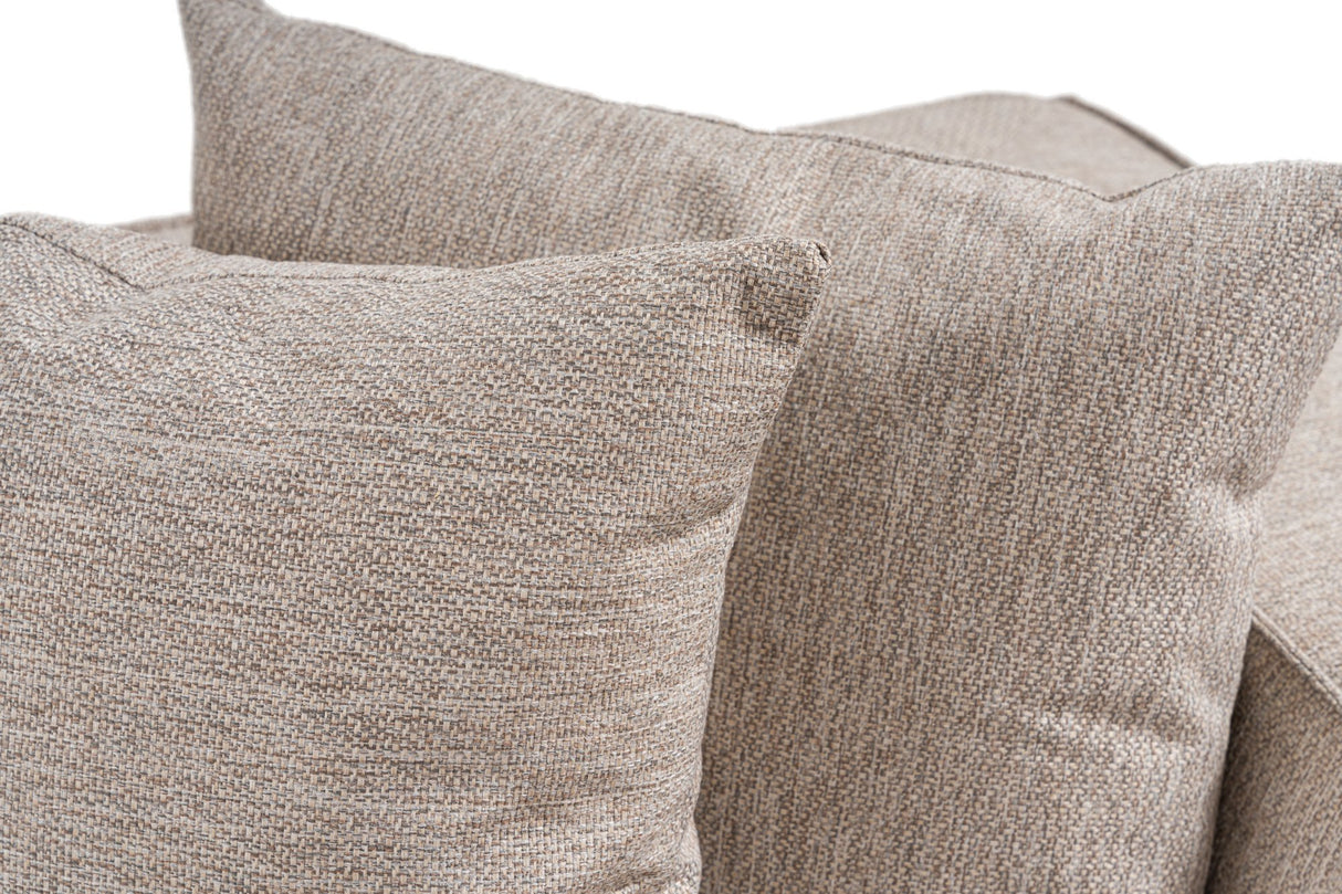 Modulaire XXL hoekbank beige linnen 430 cm breed Sora - rechts