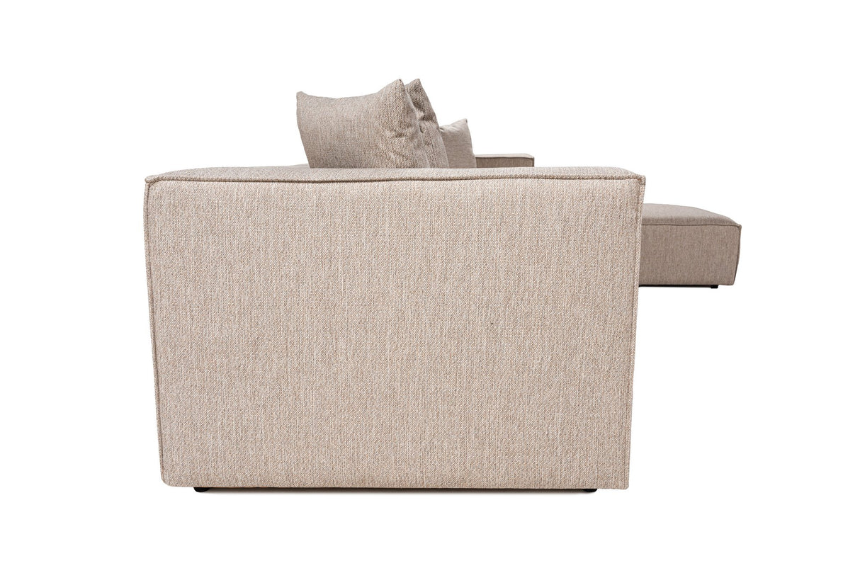 Modulaire XXL hoekbank beige linnen 430 cm breed Sora - rechts