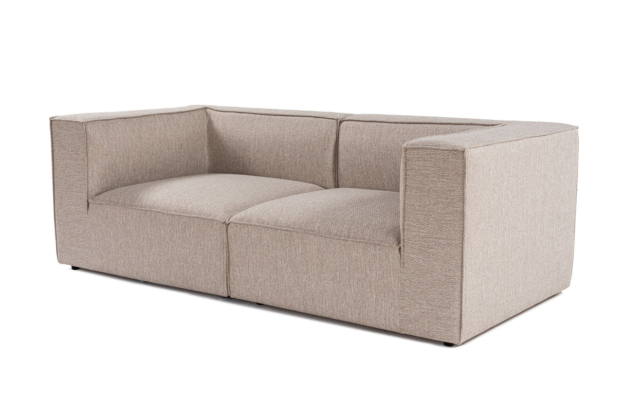 Canapé modulaire XXL 2 places Sora 220 cm de large en lin beige