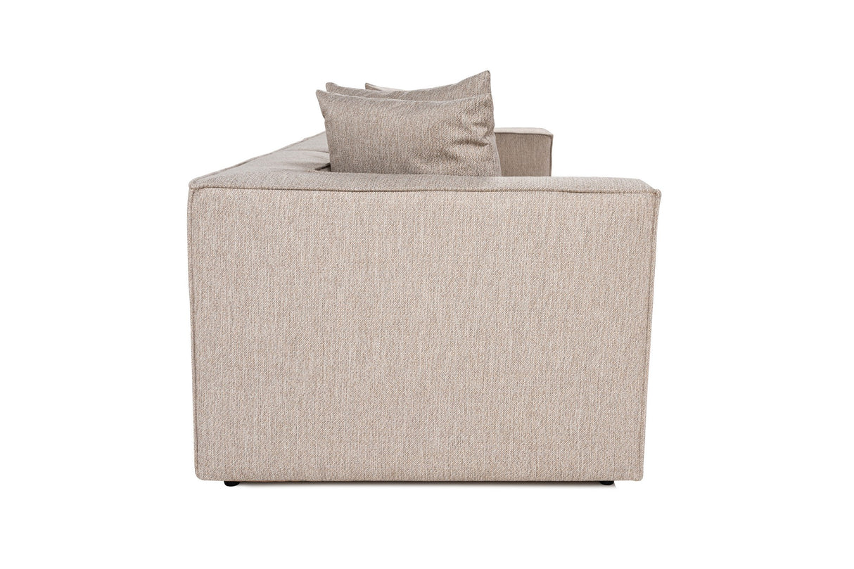 Canapé modulaire XXL 3 places Sora 325 cm de large en lin beige