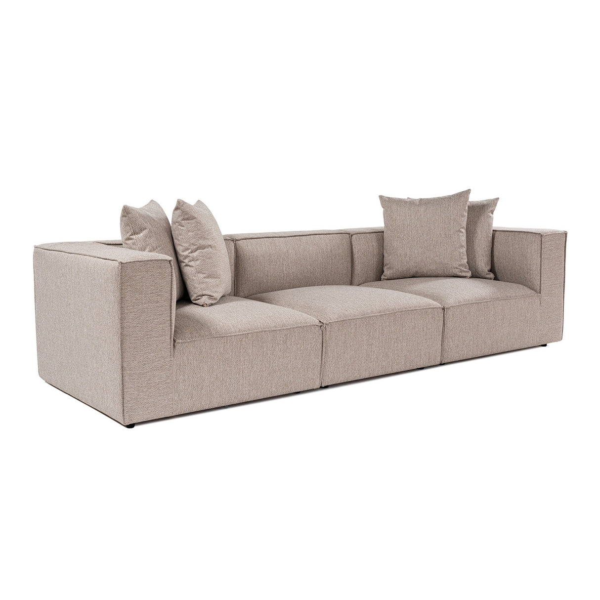 Canapé modulaire XXL 3 places Sora 325 cm de large en lin beige
