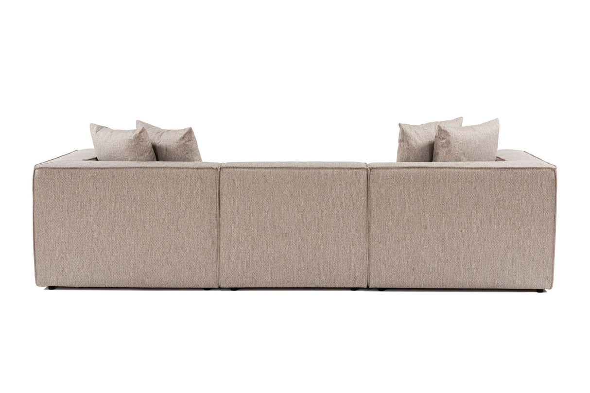 Canapé modulaire XXL 3 places Sora 325 cm de large en lin beige