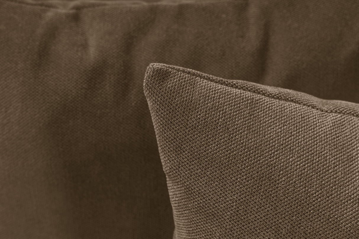 Canapé d'angle modulaire XXL en lin brun 430 cm de large Sora - droit