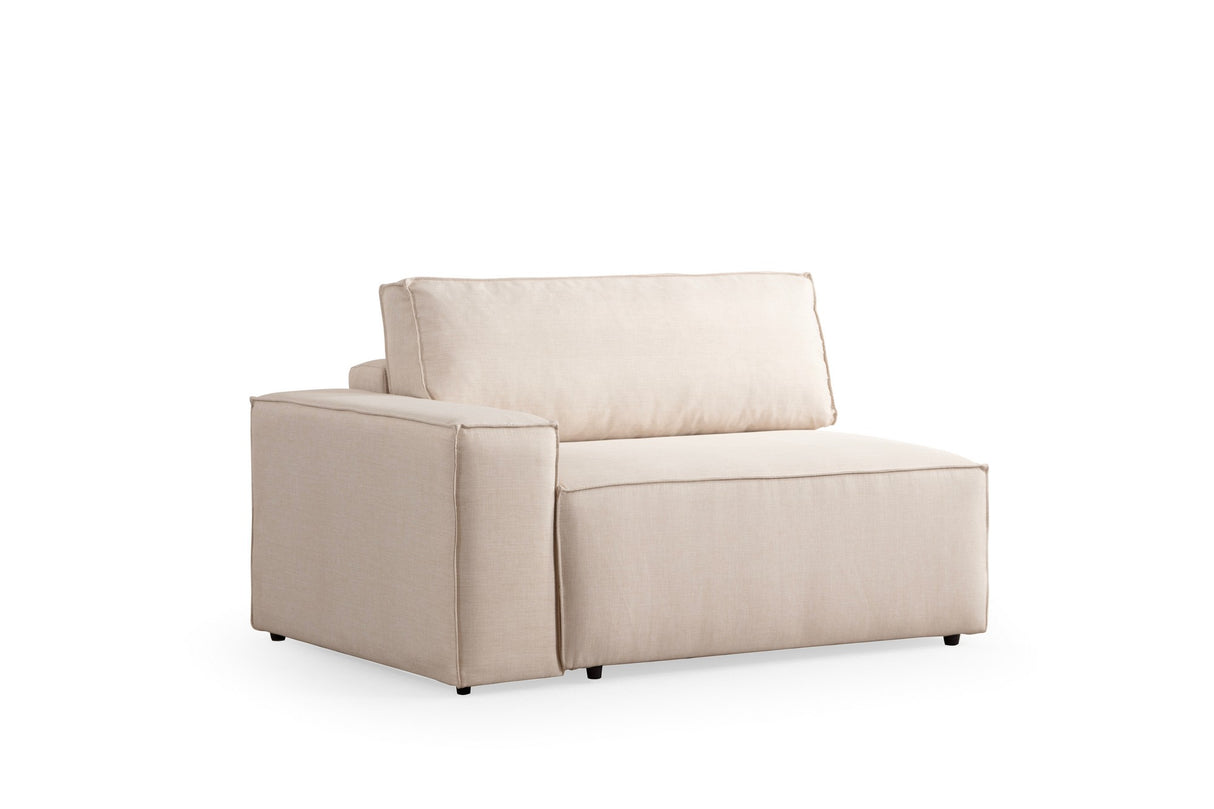 Canapé-lit en tissu beige - avec espace de rangement - angle droit - 260 x 170 cm - Pirlo