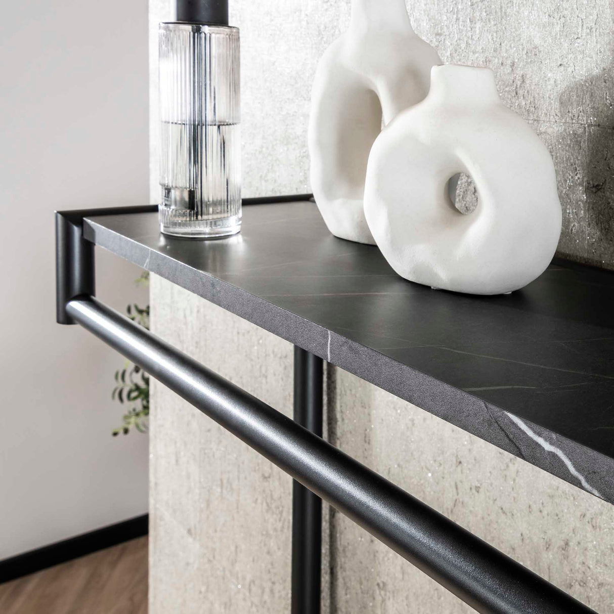 Porte-manteau Kimi 20-Crochets Noir Céramique - Avec Bar et Étagère à Chapeaux