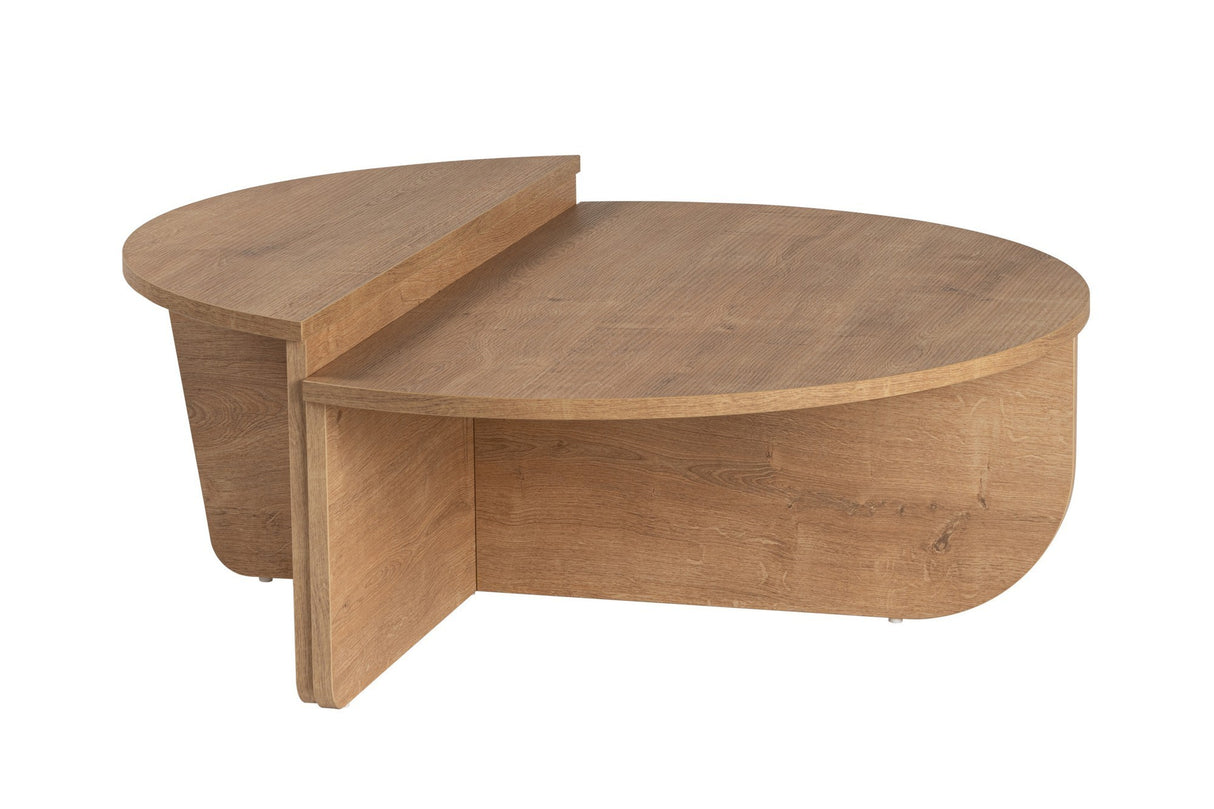 Table basse ronde naturelle 85 cm mélamine Orin