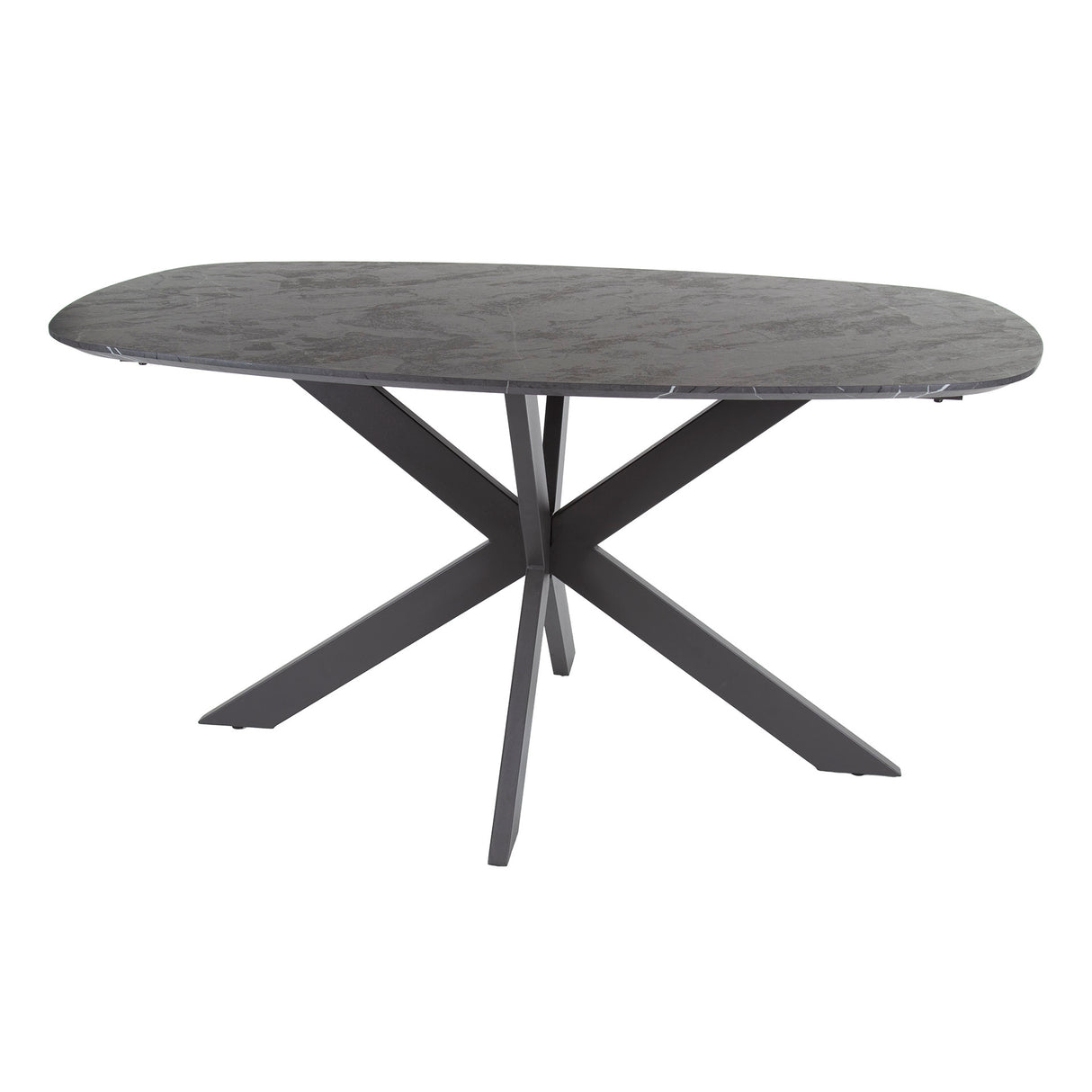 Table à manger Mysha Deens ovale mélamine noire 150x90 cm