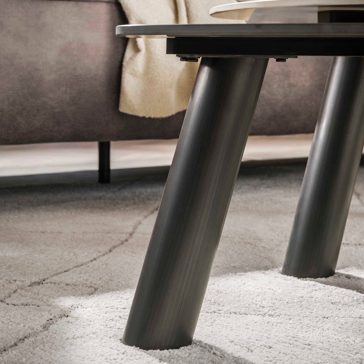 Moderne Faro Salontafel set van 2 Keramik Travertin 100x87 cm