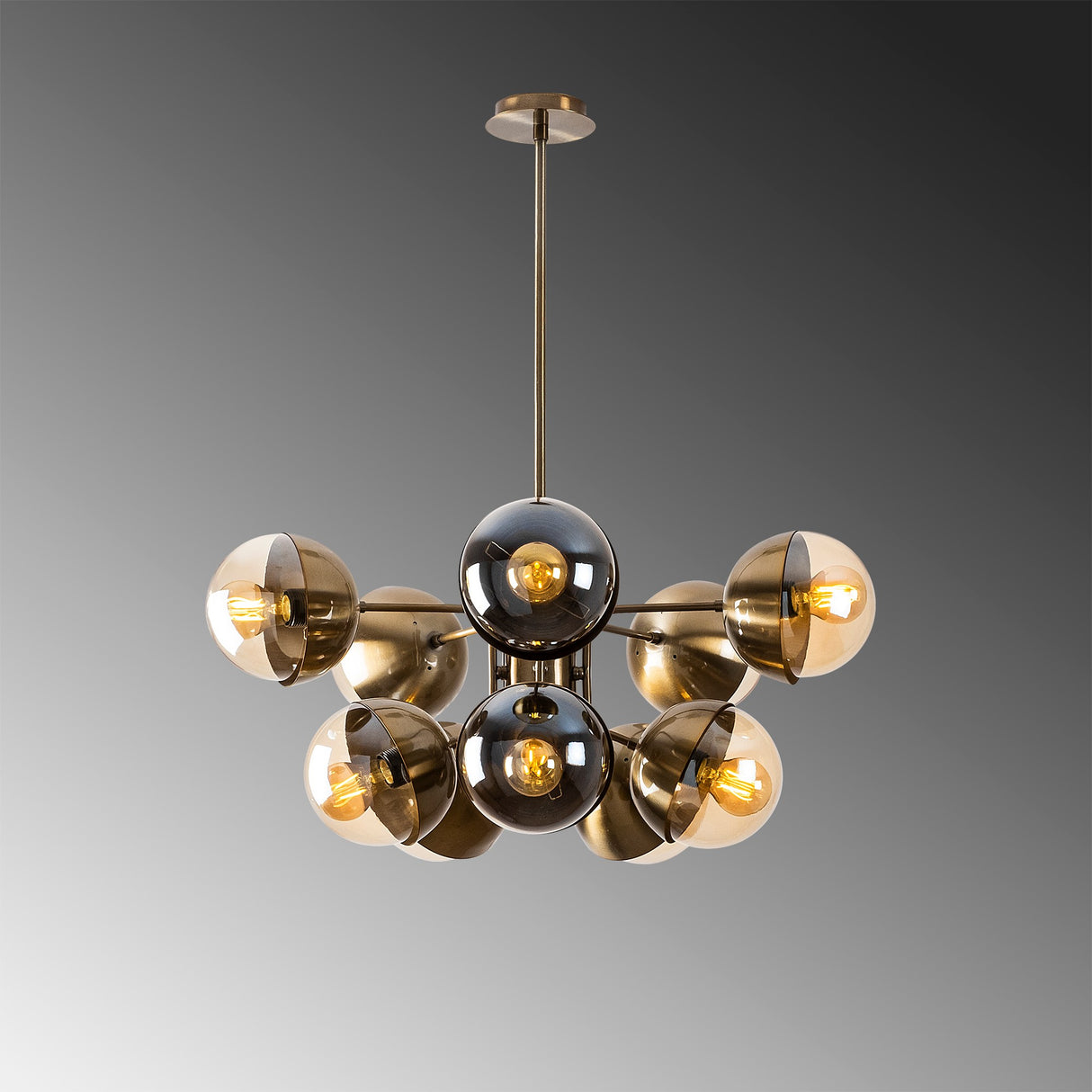 Suspension en verre couleur bronze Carina