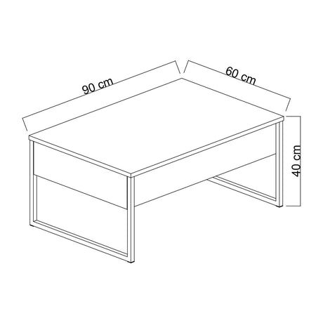 Rechthoekige Salontafel Melamine Luxe Walnoot 90x60x40 cm