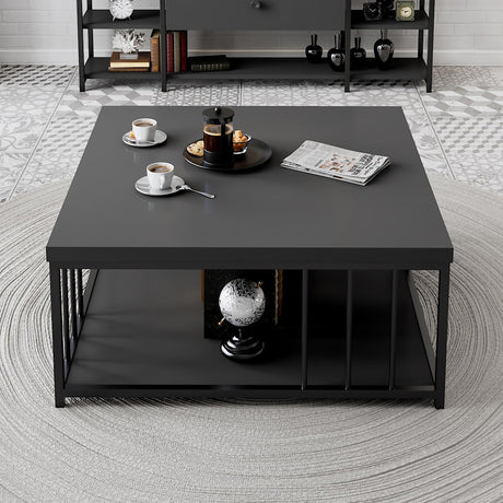 Vierkante Salontafel Antraciet Zenn 90x90 - Zwart Frame
