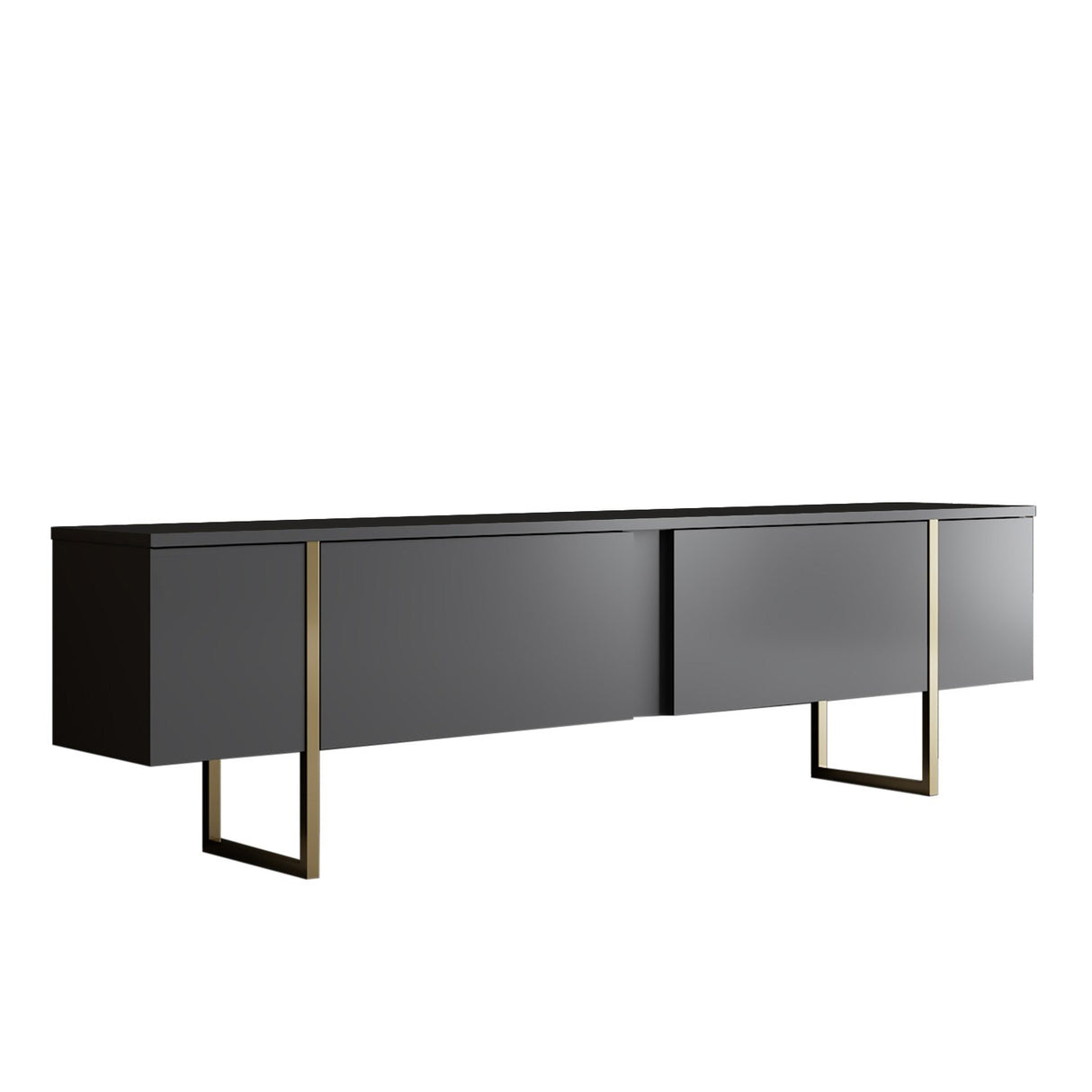 Meubelset Antraciet Luxe - Salontafel + TV Meubel - Gouden Frame
