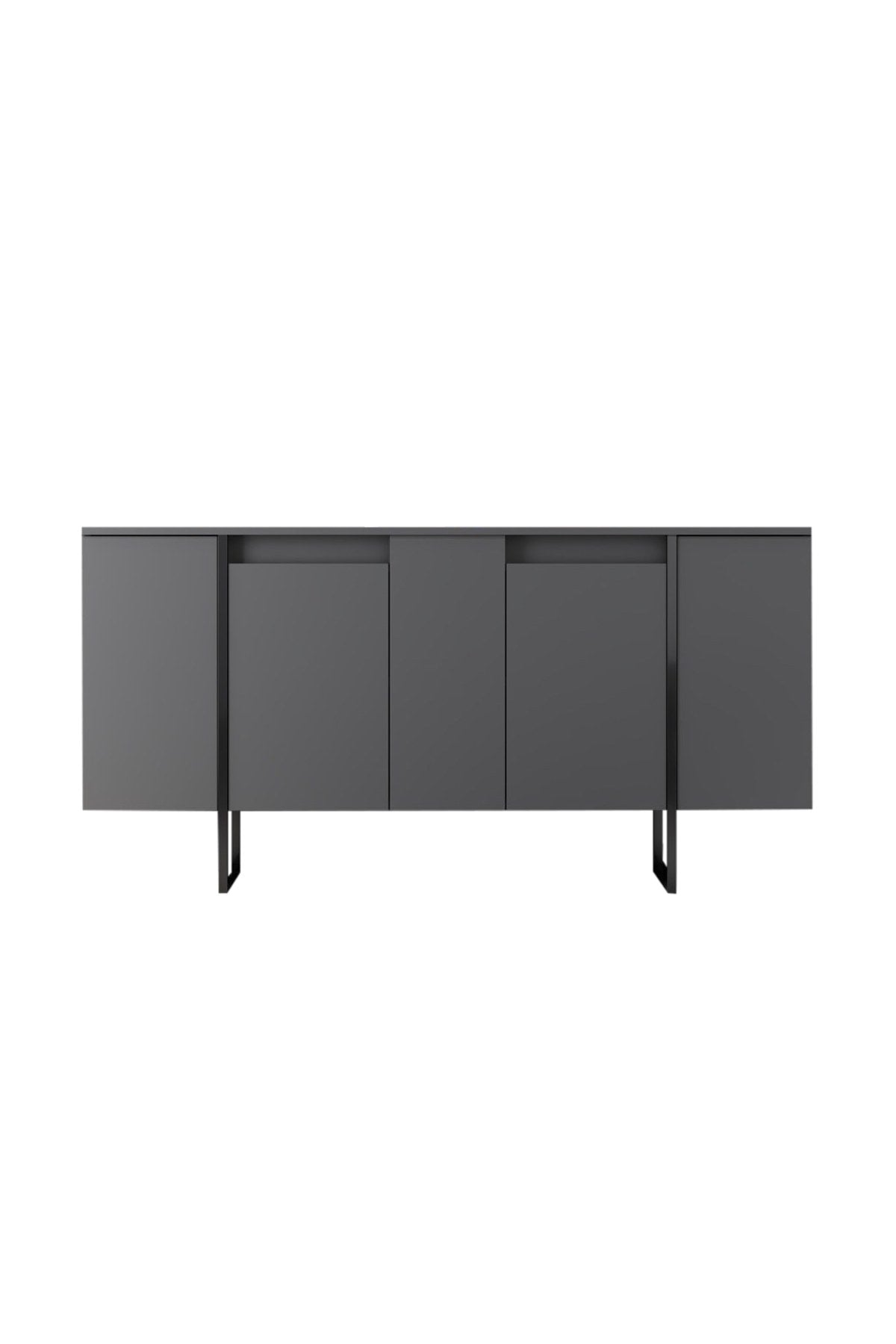 Buffet Moderne Anthracite Luxe 160x80x35 - Cadre Noir