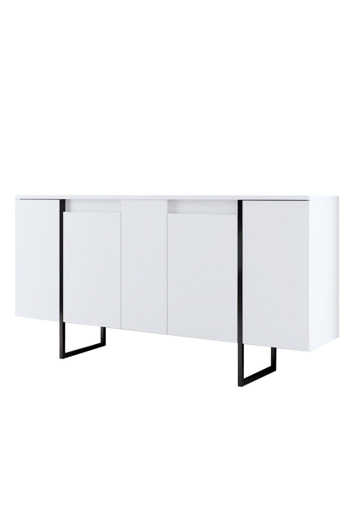 Commode moderne blanche de luxe 160 x 80 x 35 cm - Cadre noir