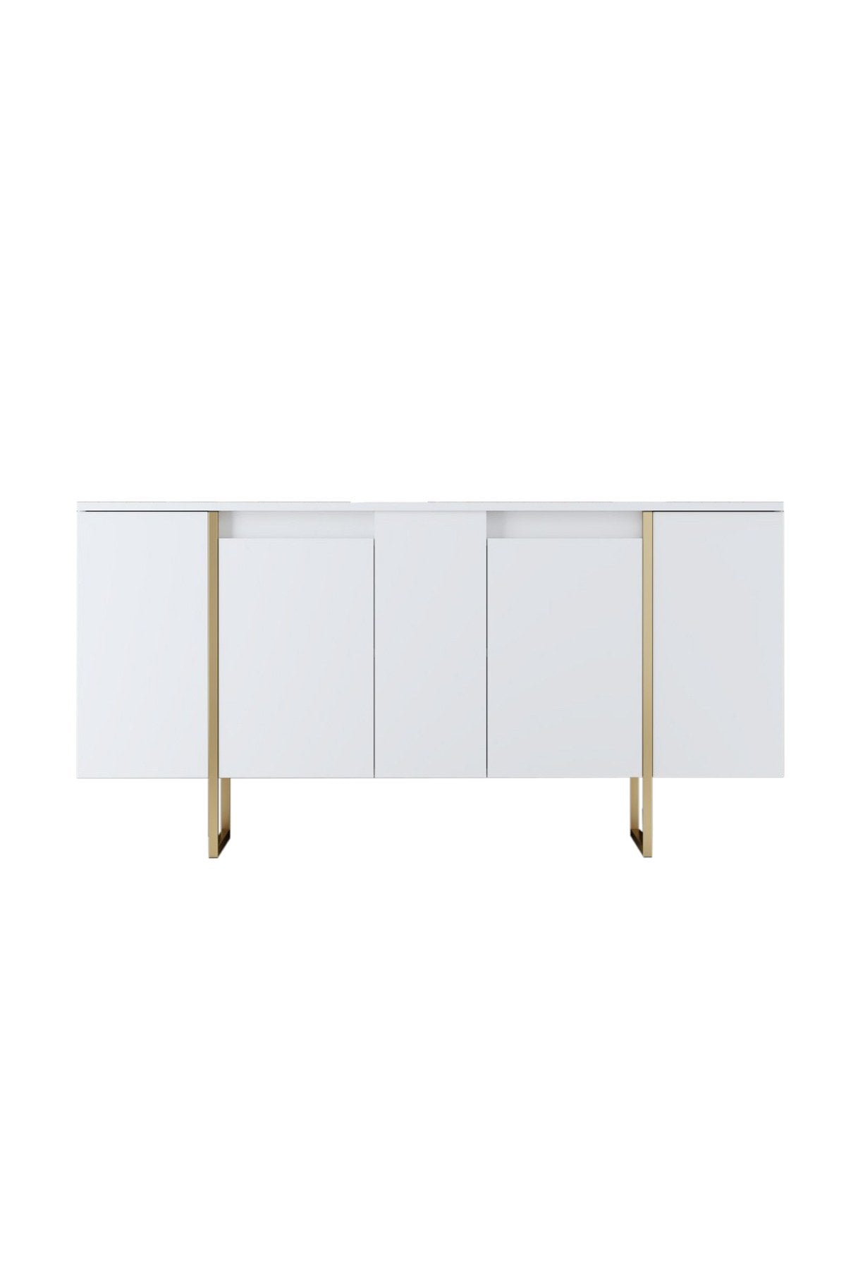 Commode moderne blanche de luxe 160 x 80 x 35 cm - Cadre doré