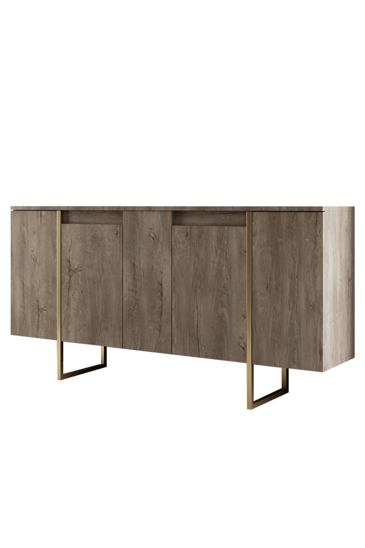 Commode moderne en noyer de luxe 160 x 80 x 35 cm - Cadre doré