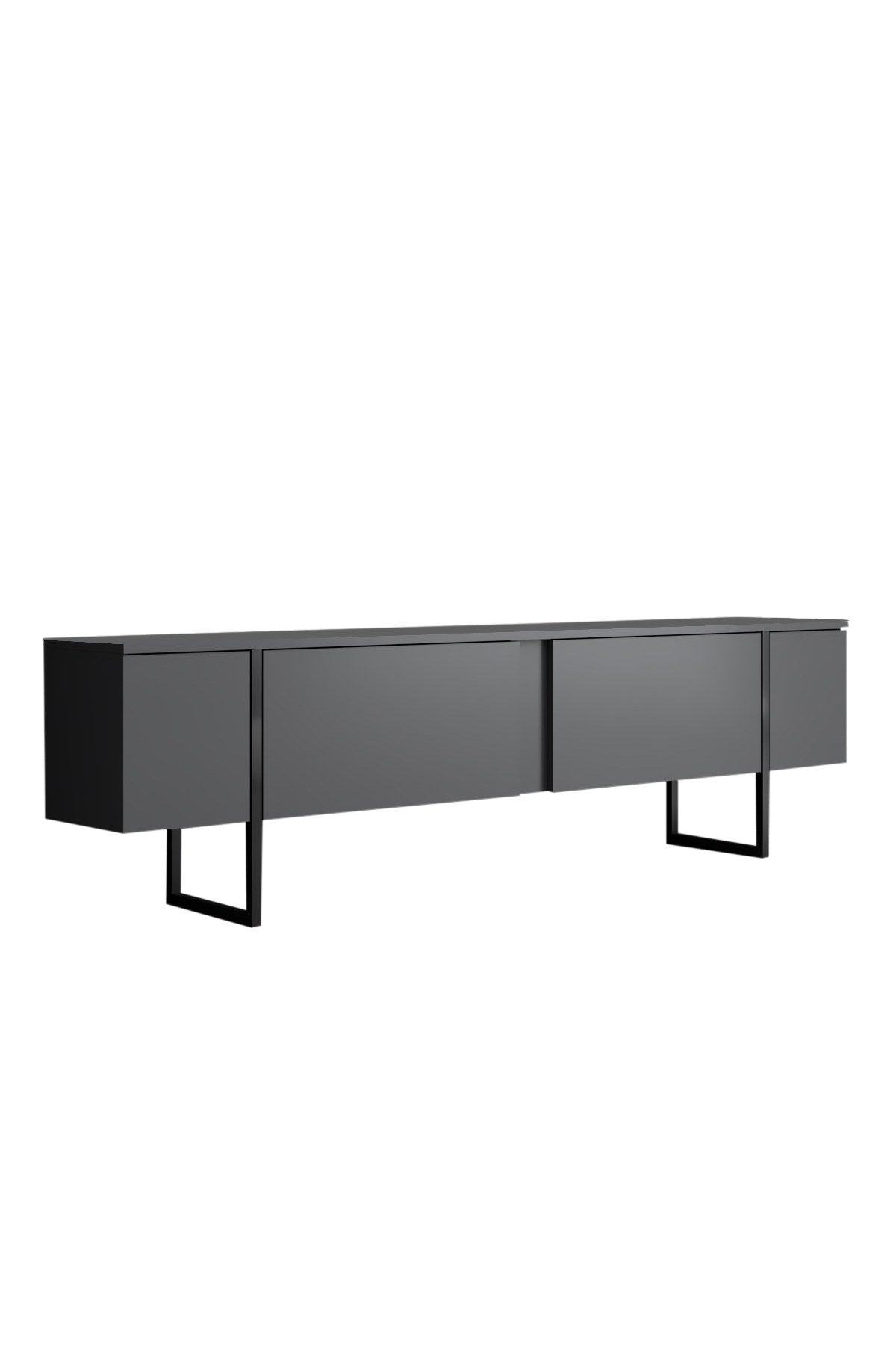 Ensemble de meubles Anthracite Luxe - Table basse + Meuble TV + Buffet - Cadre noir