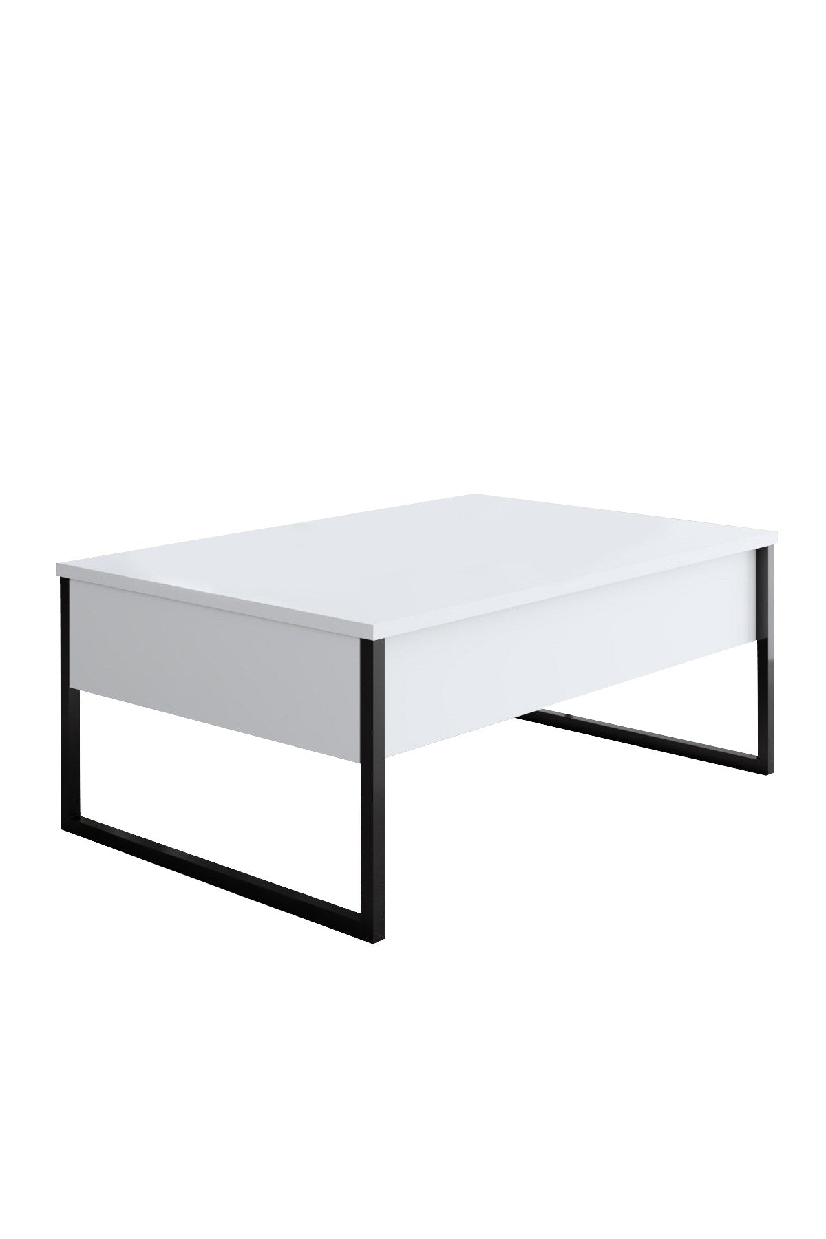 Meubelset Wit Luxe - Salontafel + TV Meubel + Dressoir - Zwart Frame