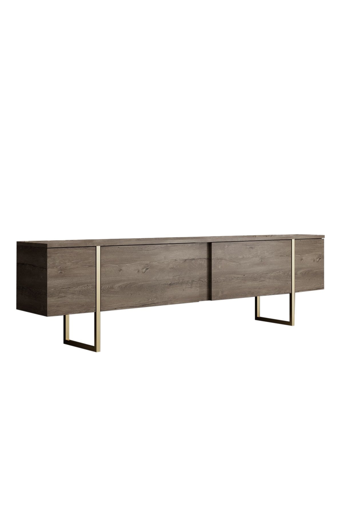 Meubelsets - Meubelset Walnoot Luxe - Salontafel + TV Meubel + Dressoir - Gouden Frame - Dimehouse