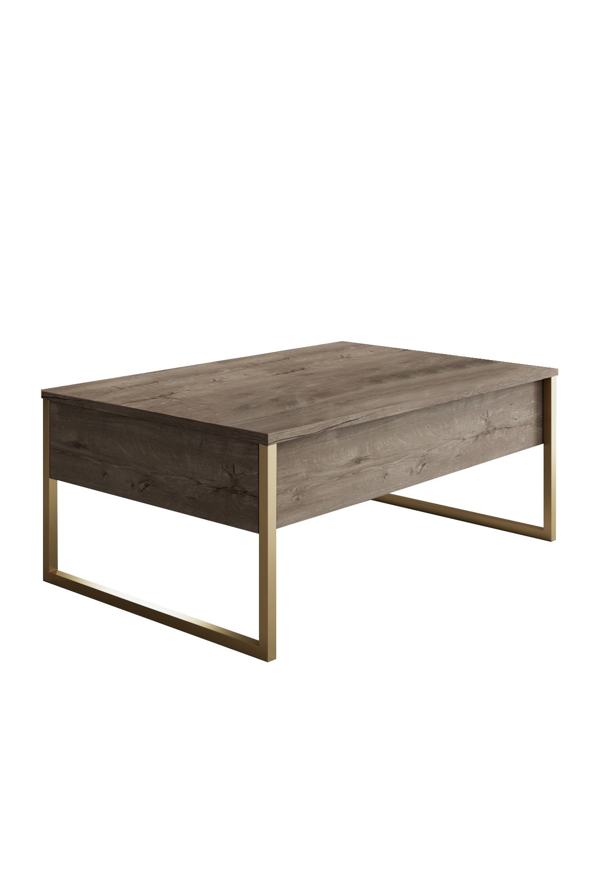 Ensemble de meubles de luxe en noyer - Table basse, meuble TV et buffet - Cadre doré