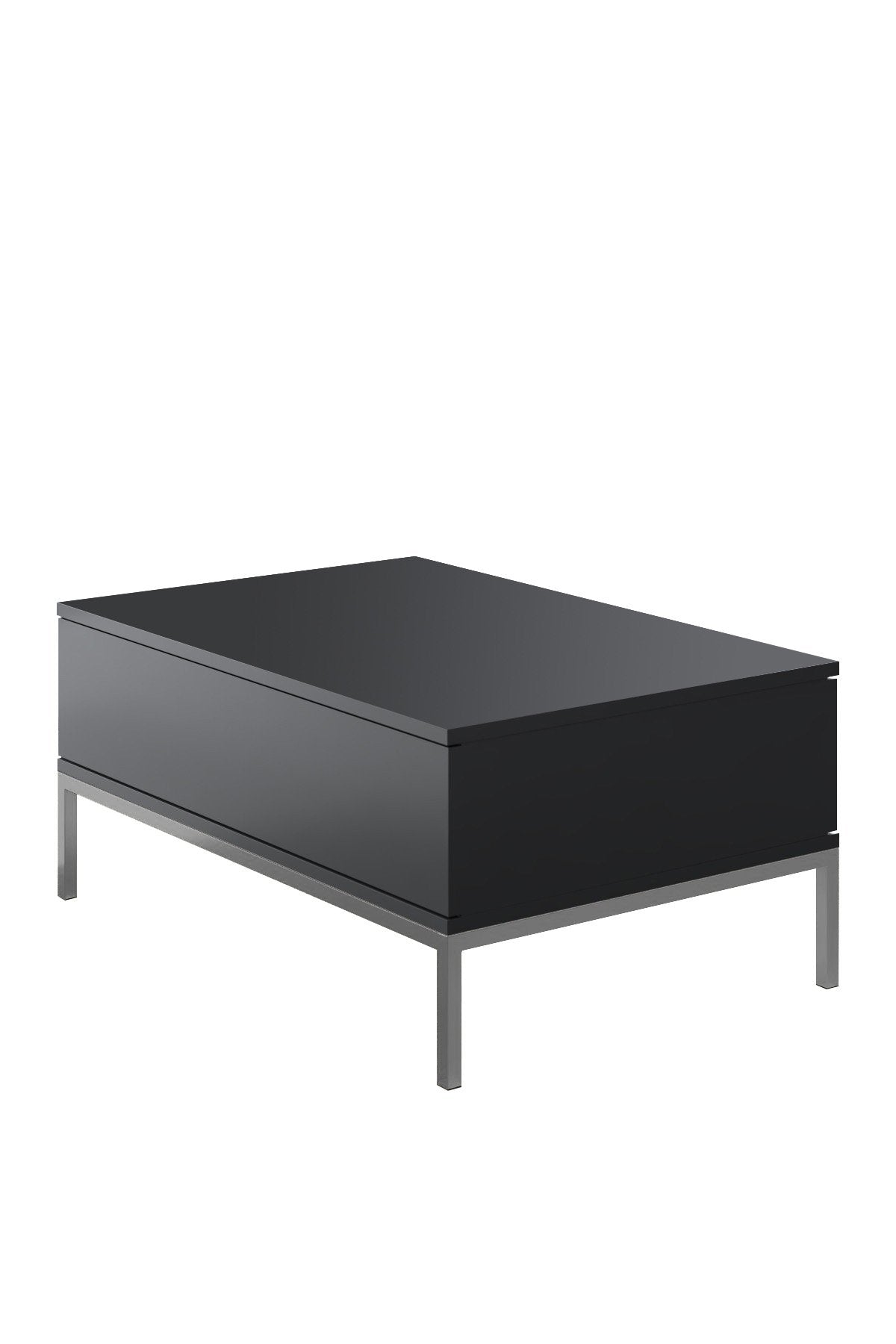 Ensemble de meubles Anthracite Lord - Table basse + Meuble TV + Buffet - Cadre argenté