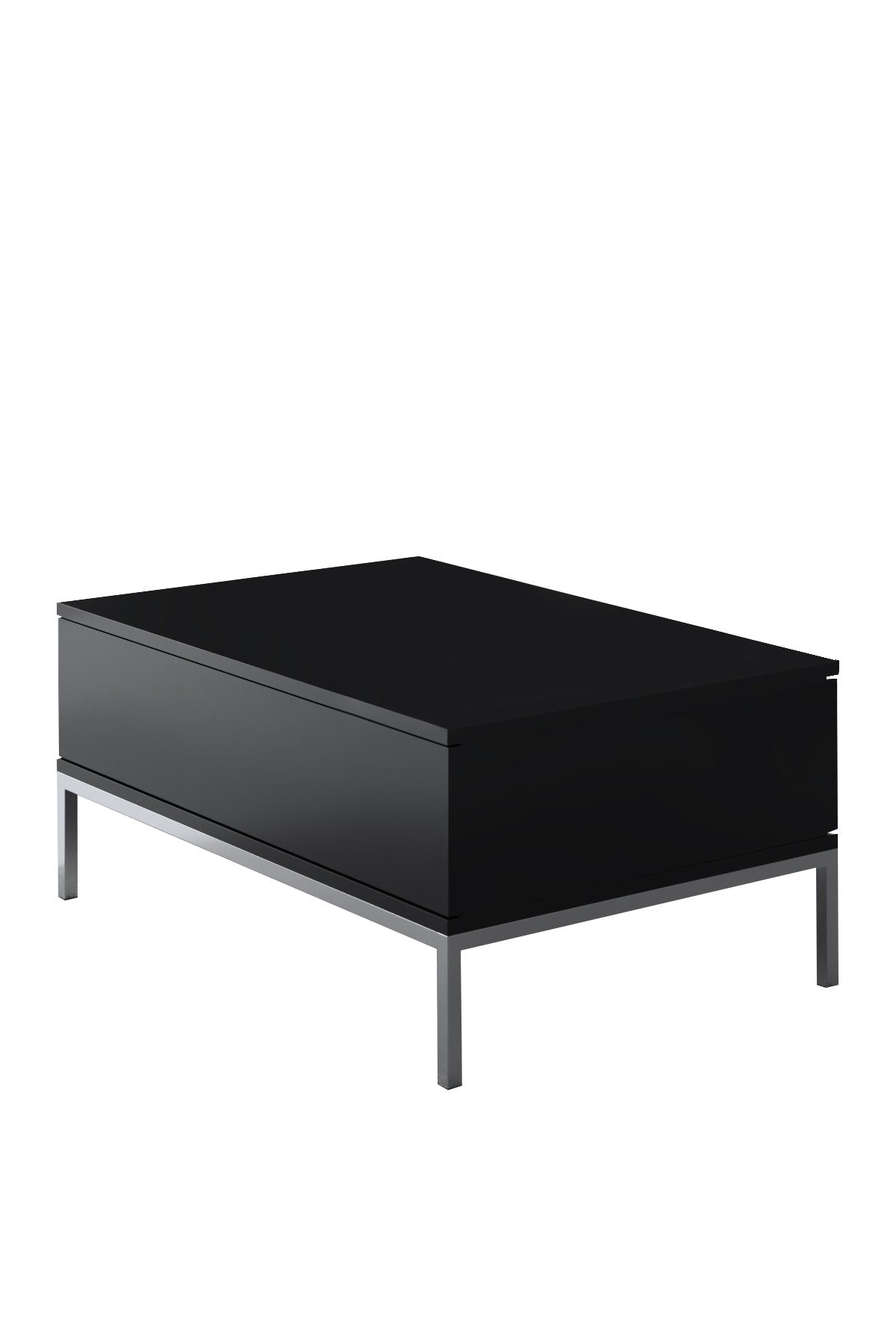 Ensemble de meubles Black Lord - Table basse + Meuble TV + Buffet - Cadre argenté