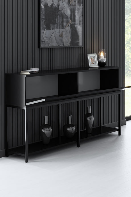 Modern Dressoir Zwart Lord 150x30x80 - Twee Vakken