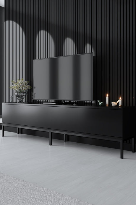 Ensemble de meubles Black Lord - Table basse + Meuble TV + Buffet - Cadre noir