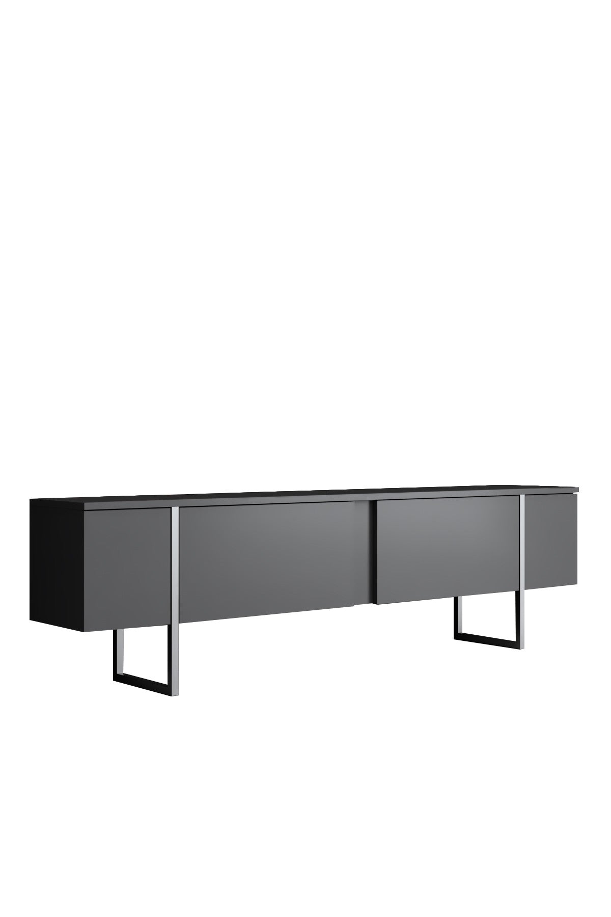 TV Meubel Antraciet Luxe 180x50x30 - Zilver Frame