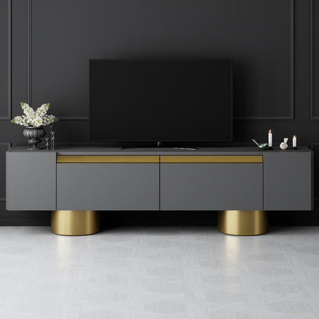 TV Meubel Antraciet Bohem 180x50x30 - Gouden Frame