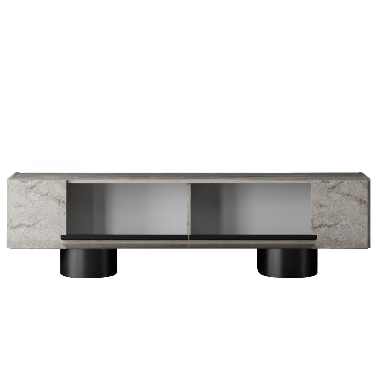 TV Meubel Travertijn Bohem 180x50x30 - Zwart Frame