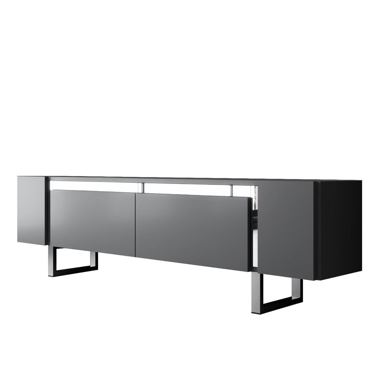 TV Meubel Antraciet Yildiz 180x50x30 - Zilver Frame