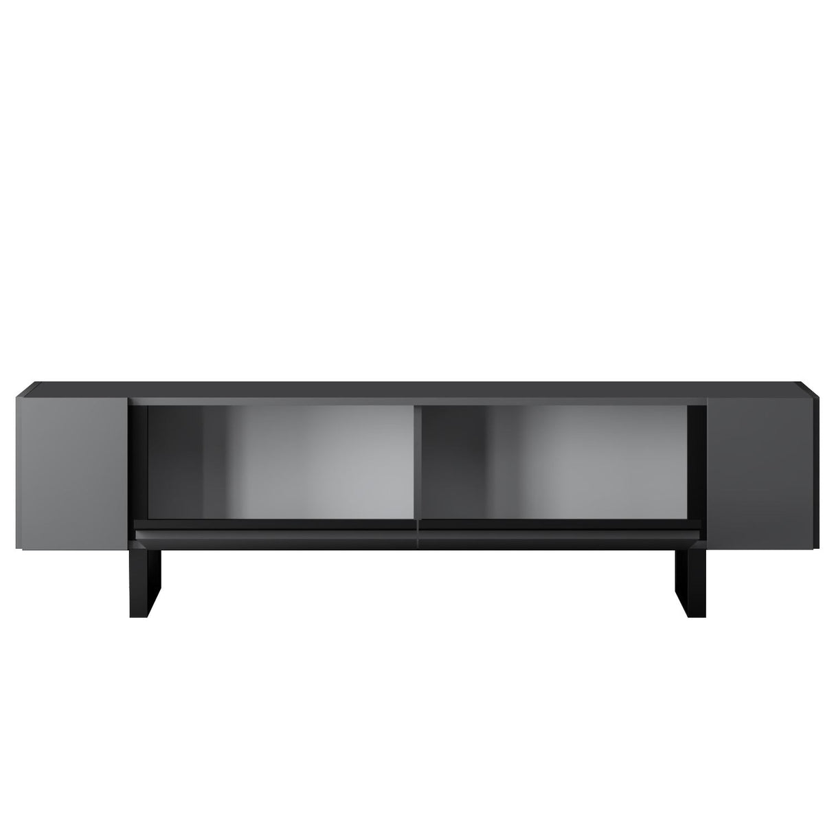 Meuble TV Anthracite Yildiz 180x50x30 - Cadre Noir