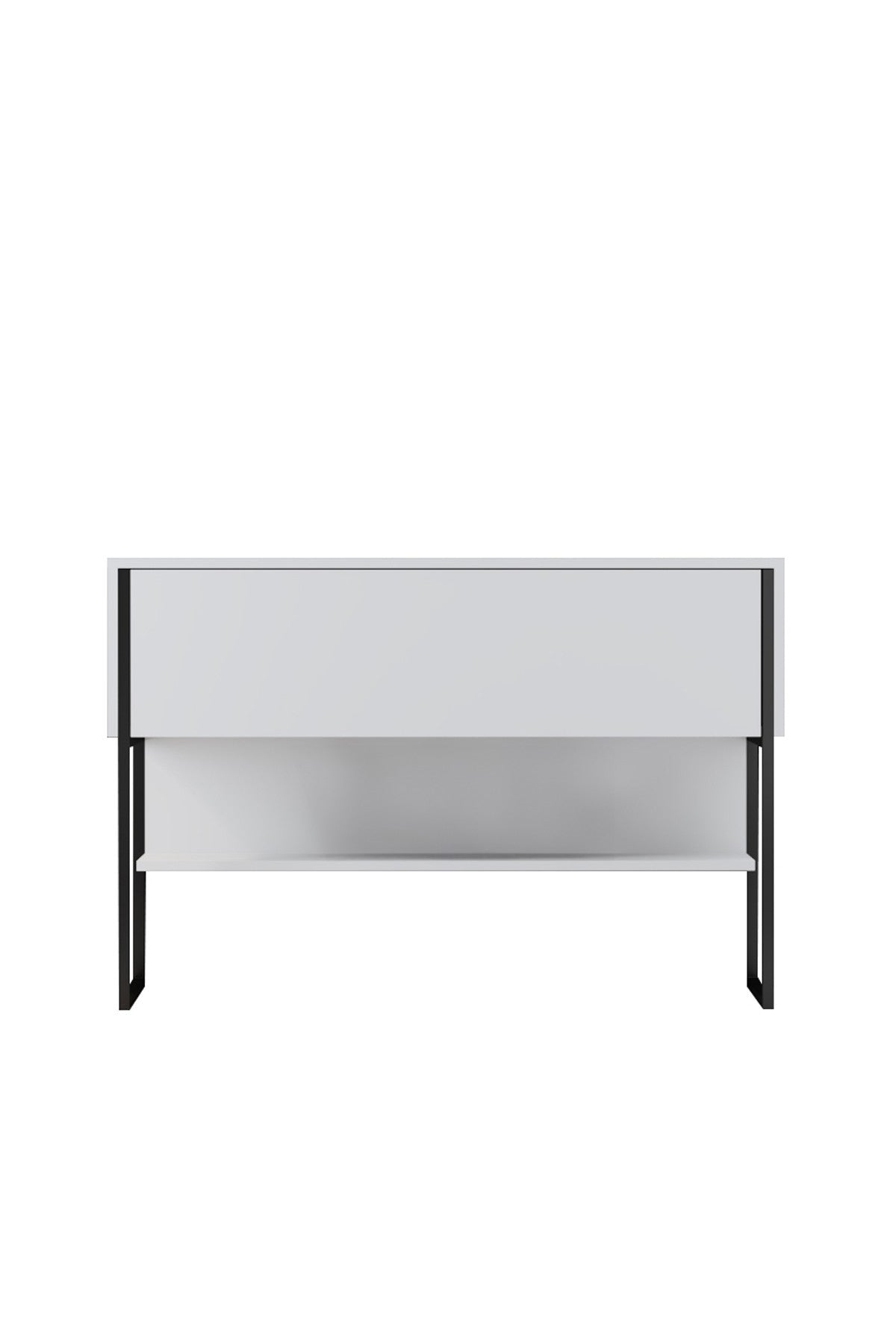 Buffet Moderne Blanc Luxe 120x80x30 - Cadre Noir - Une Case