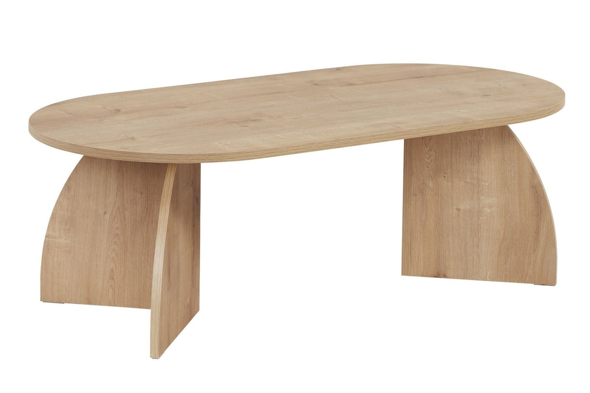 Table basse Melina ovale aspect chêne saphir Bois mélaminé