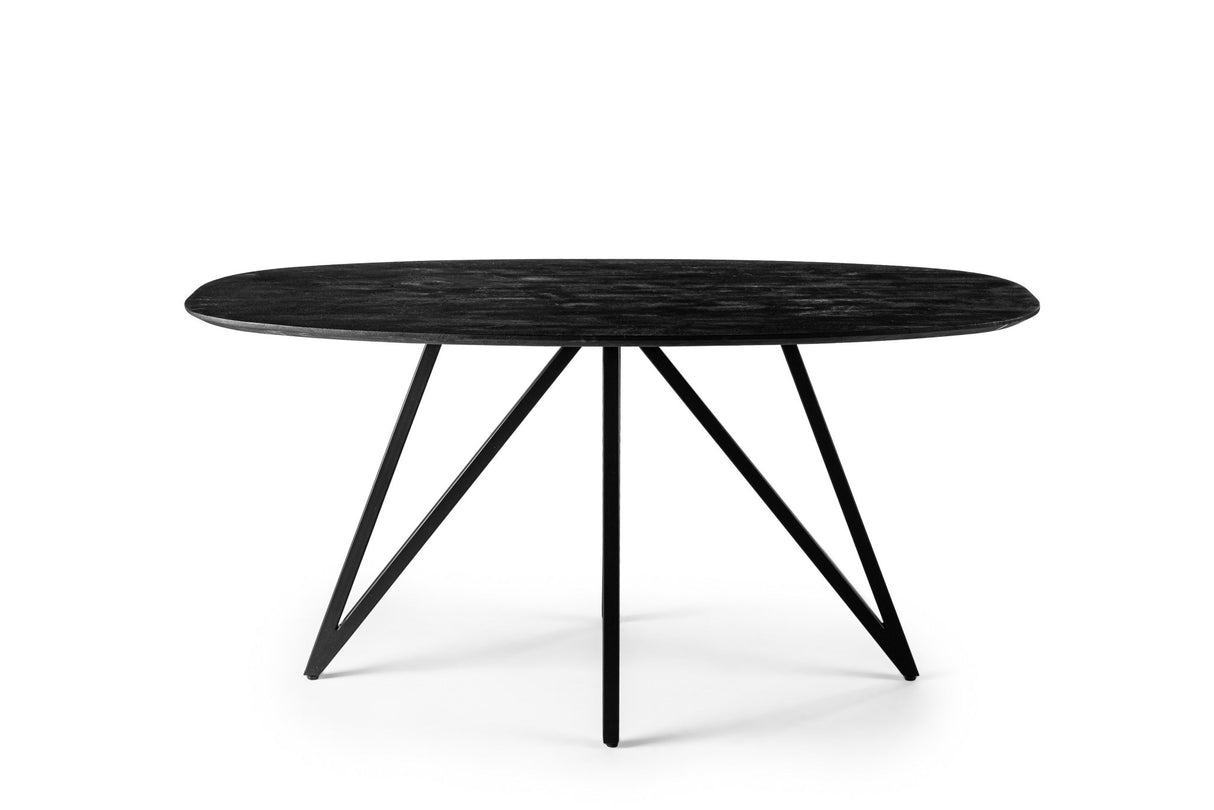 Table à manger Arlo en bois d'acacia noir danois ovale
