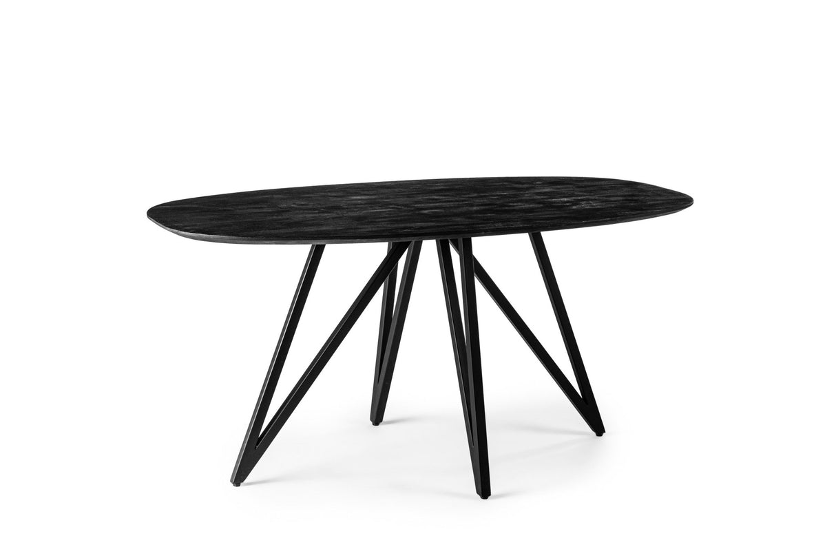 Table à manger Arlo en bois d'acacia noir danois ovale