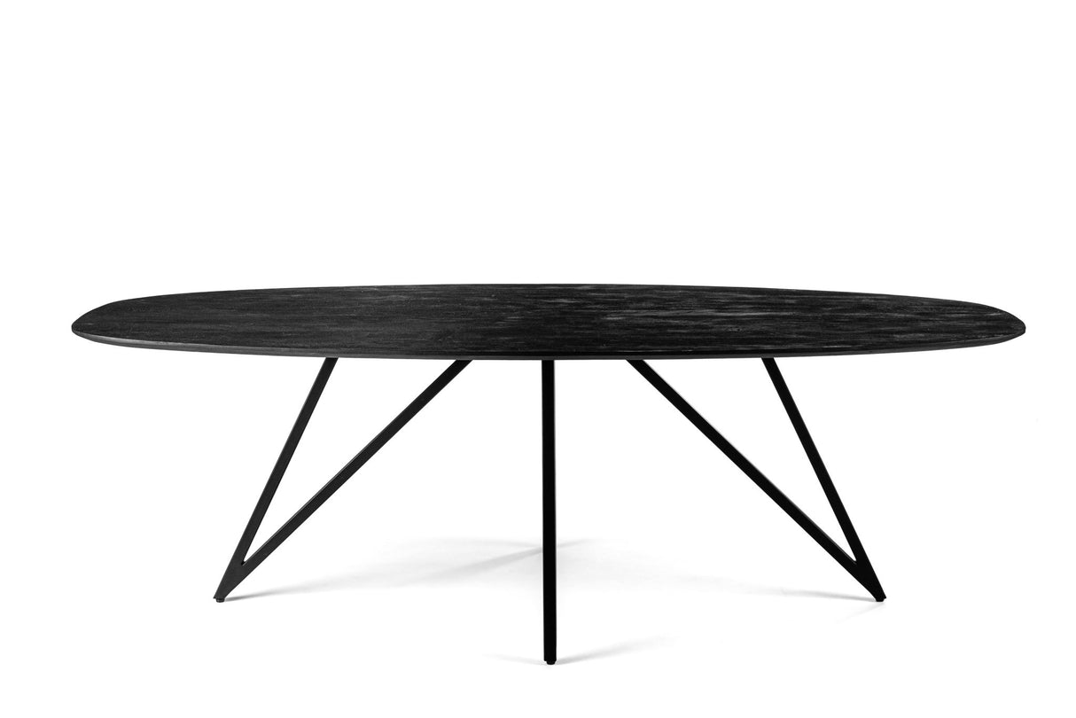Table à manger Arlo en bois d'acacia noir danois ovale