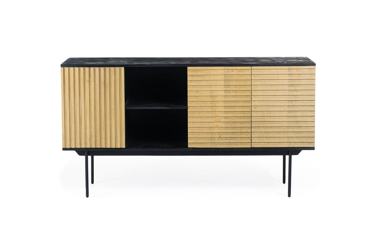 Buffet Manu en bois de mangue noir naturel 160x40x86 cm
